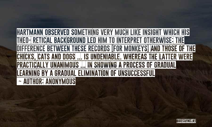 Anonymous Quotes: Hartmann Observed Something Very Much Like Insight Which His Theo- Retical Background Led Him To Interpret Otherwise: The Difference Between