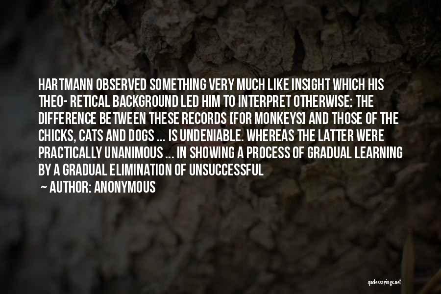 Anonymous Quotes: Hartmann Observed Something Very Much Like Insight Which His Theo- Retical Background Led Him To Interpret Otherwise: The Difference Between