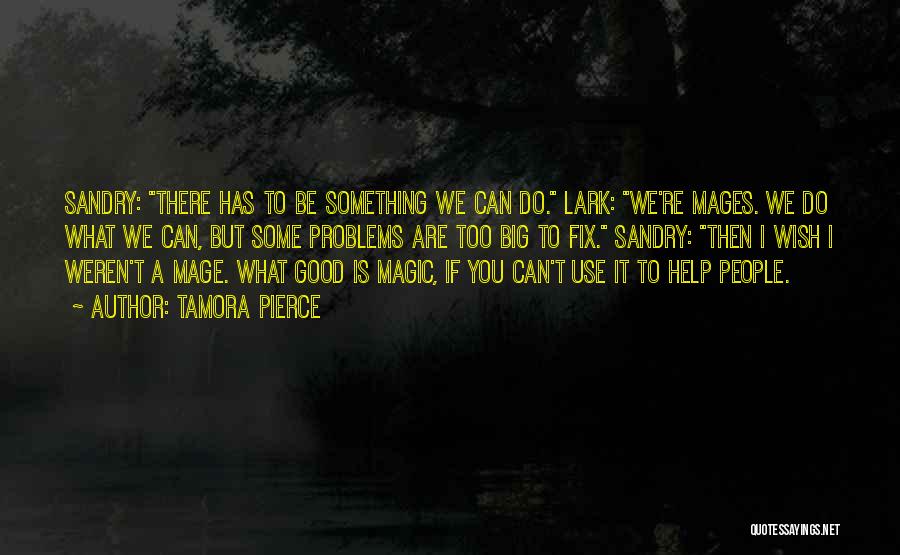 Tamora Pierce Quotes: Sandry: There Has To Be Something We Can Do. Lark: We're Mages. We Do What We Can, But Some Problems