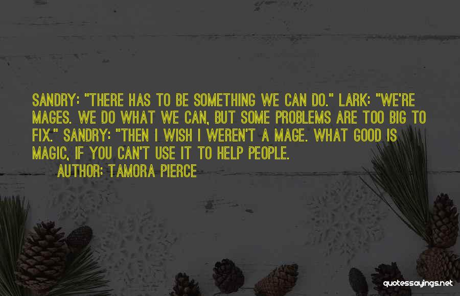 Tamora Pierce Quotes: Sandry: There Has To Be Something We Can Do. Lark: We're Mages. We Do What We Can, But Some Problems