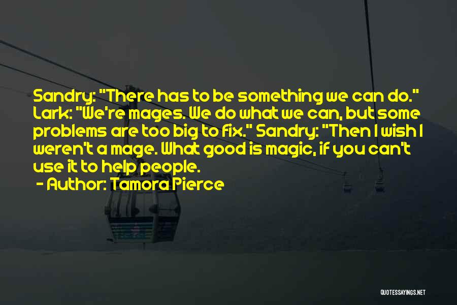 Tamora Pierce Quotes: Sandry: There Has To Be Something We Can Do. Lark: We're Mages. We Do What We Can, But Some Problems