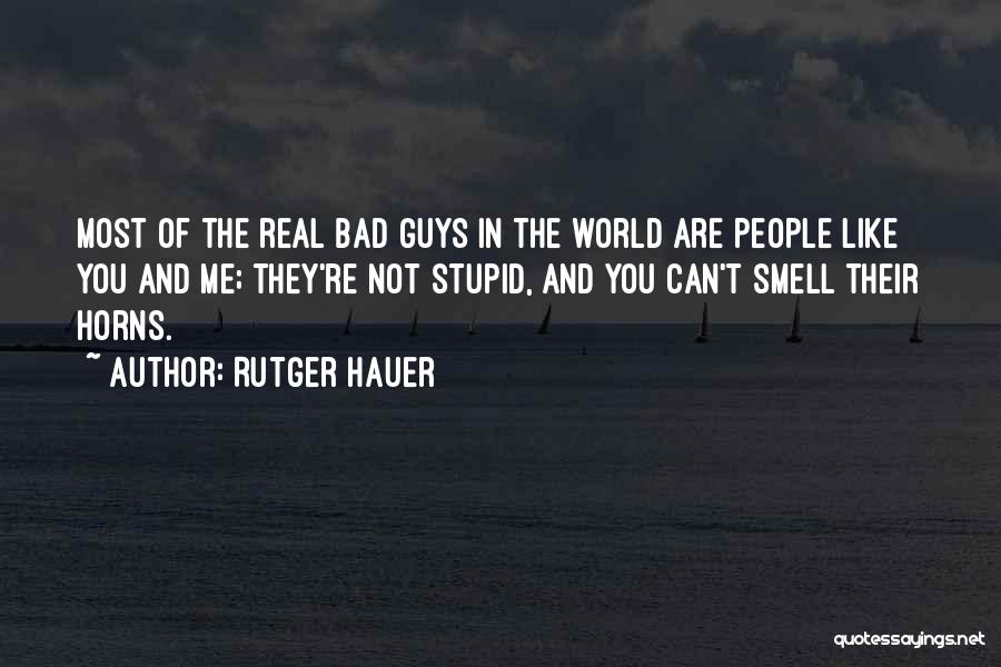 Rutger Hauer Quotes: Most Of The Real Bad Guys In The World Are People Like You And Me; They're Not Stupid, And You