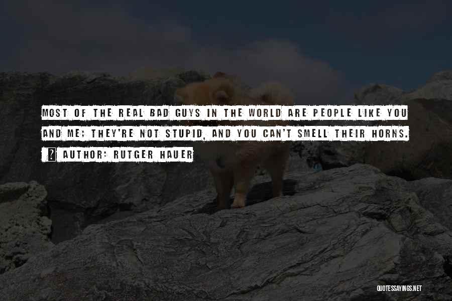 Rutger Hauer Quotes: Most Of The Real Bad Guys In The World Are People Like You And Me; They're Not Stupid, And You