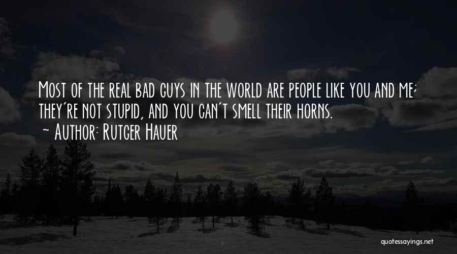 Rutger Hauer Quotes: Most Of The Real Bad Guys In The World Are People Like You And Me; They're Not Stupid, And You