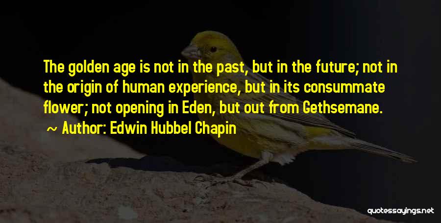 Edwin Hubbel Chapin Quotes: The Golden Age Is Not In The Past, But In The Future; Not In The Origin Of Human Experience, But