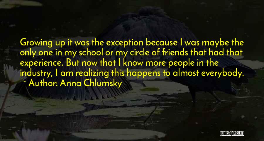 Anna Chlumsky Quotes: Growing Up It Was The Exception Because I Was Maybe The Only One In My School Or My Circle Of