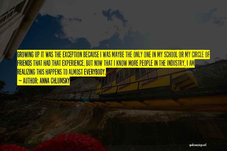 Anna Chlumsky Quotes: Growing Up It Was The Exception Because I Was Maybe The Only One In My School Or My Circle Of