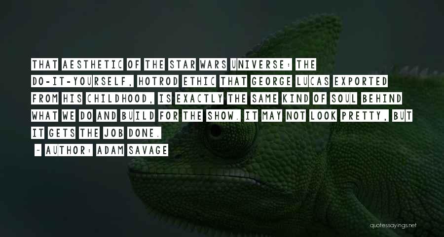 Adam Savage Quotes: That Aesthetic Of The Star Wars Universe: The Do-it-yourself, Hotrod Ethic That George Lucas Exported From His Childhood, Is Exactly