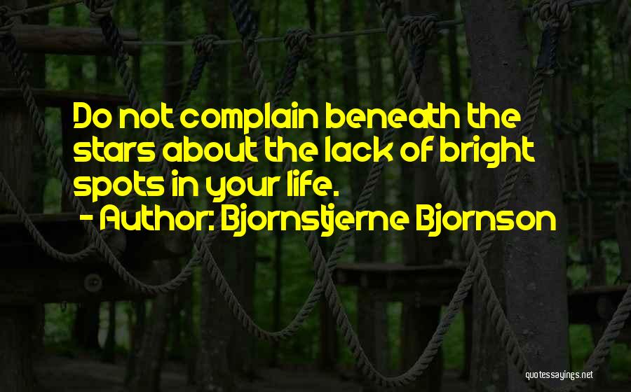 Bjornstjerne Bjornson Quotes: Do Not Complain Beneath The Stars About The Lack Of Bright Spots In Your Life.