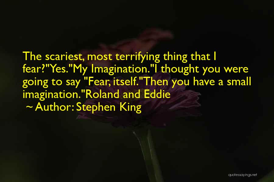 Stephen King Quotes: The Scariest, Most Terrifying Thing That I Fear?yes.my Imagination.i Thought You Were Going To Say Fear, Itself.then You Have A