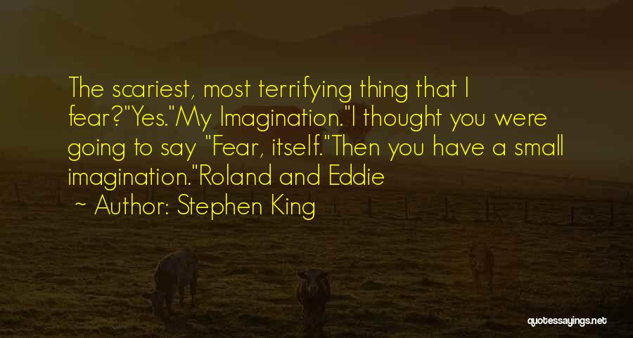 Stephen King Quotes: The Scariest, Most Terrifying Thing That I Fear?yes.my Imagination.i Thought You Were Going To Say Fear, Itself.then You Have A