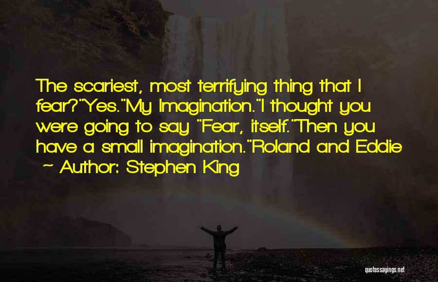 Stephen King Quotes: The Scariest, Most Terrifying Thing That I Fear?yes.my Imagination.i Thought You Were Going To Say Fear, Itself.then You Have A