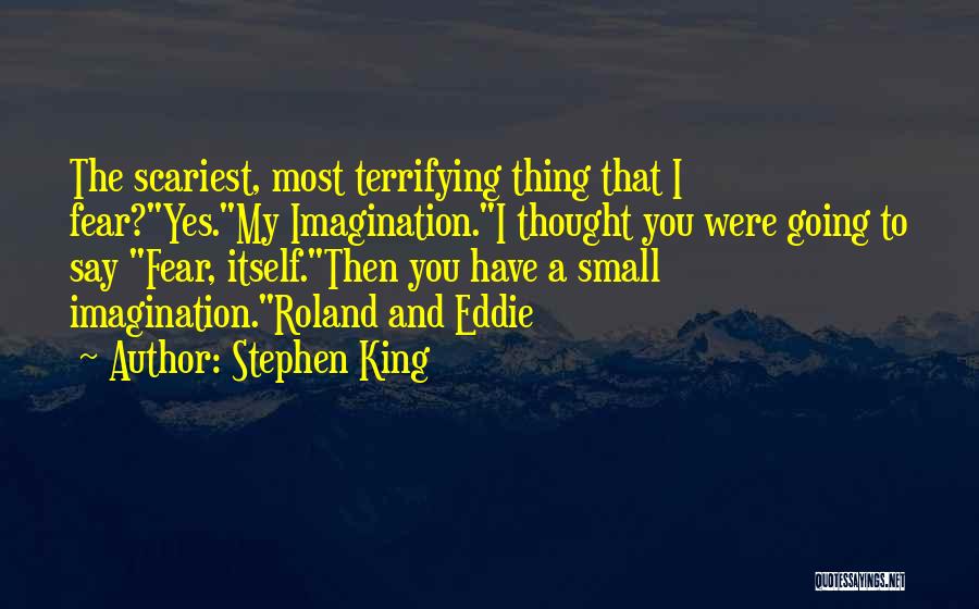 Stephen King Quotes: The Scariest, Most Terrifying Thing That I Fear?yes.my Imagination.i Thought You Were Going To Say Fear, Itself.then You Have A