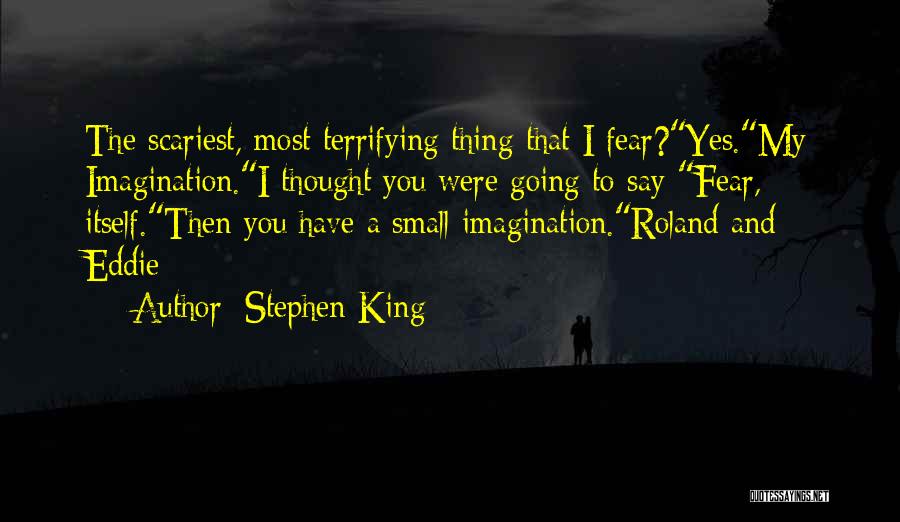 Stephen King Quotes: The Scariest, Most Terrifying Thing That I Fear?yes.my Imagination.i Thought You Were Going To Say Fear, Itself.then You Have A