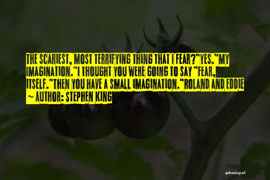 Stephen King Quotes: The Scariest, Most Terrifying Thing That I Fear?yes.my Imagination.i Thought You Were Going To Say Fear, Itself.then You Have A