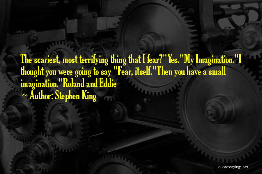 Stephen King Quotes: The Scariest, Most Terrifying Thing That I Fear?yes.my Imagination.i Thought You Were Going To Say Fear, Itself.then You Have A