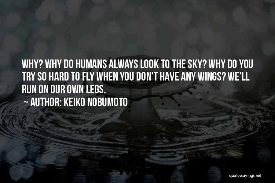 Keiko Nobumoto Quotes: Why? Why Do Humans Always Look To The Sky? Why Do You Try So Hard To Fly When You Don't