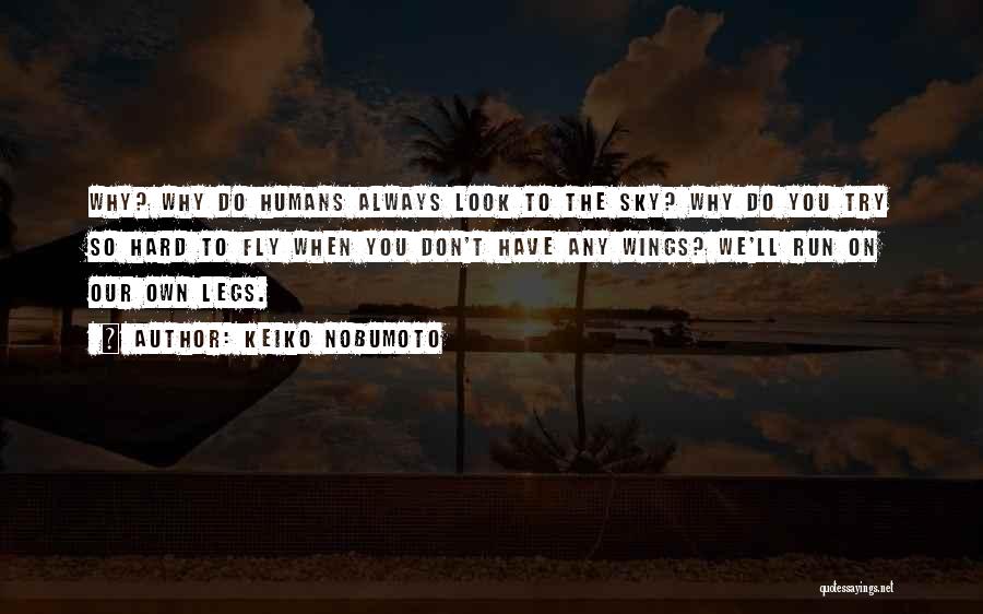 Keiko Nobumoto Quotes: Why? Why Do Humans Always Look To The Sky? Why Do You Try So Hard To Fly When You Don't