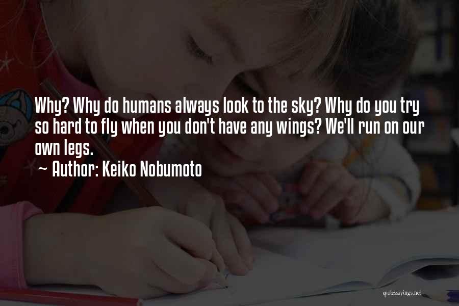 Keiko Nobumoto Quotes: Why? Why Do Humans Always Look To The Sky? Why Do You Try So Hard To Fly When You Don't