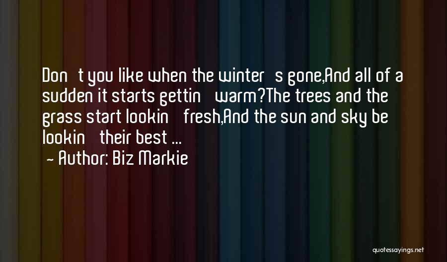 Biz Markie Quotes: Don't You Like When The Winter's Gone,and All Of A Sudden It Starts Gettin' Warm?the Trees And The Grass Start