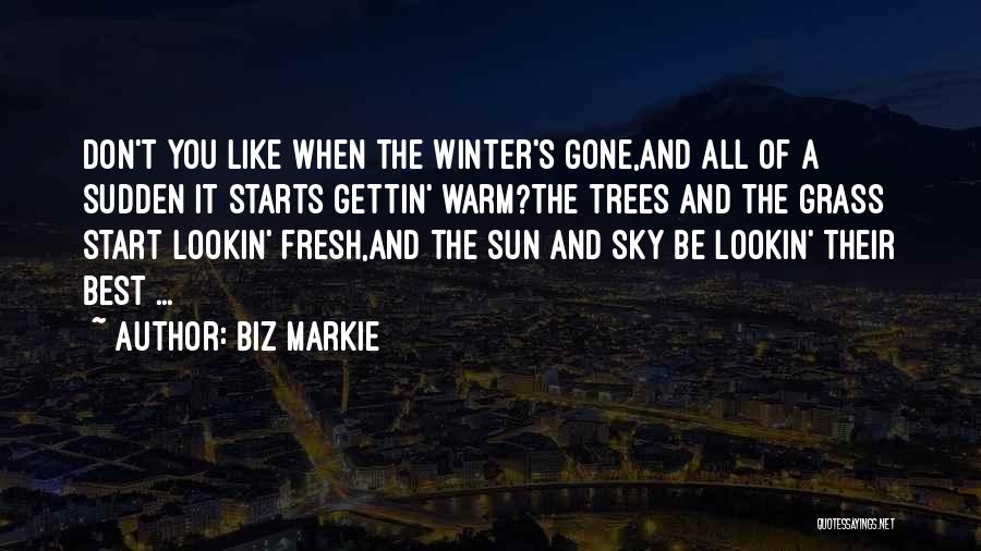 Biz Markie Quotes: Don't You Like When The Winter's Gone,and All Of A Sudden It Starts Gettin' Warm?the Trees And The Grass Start