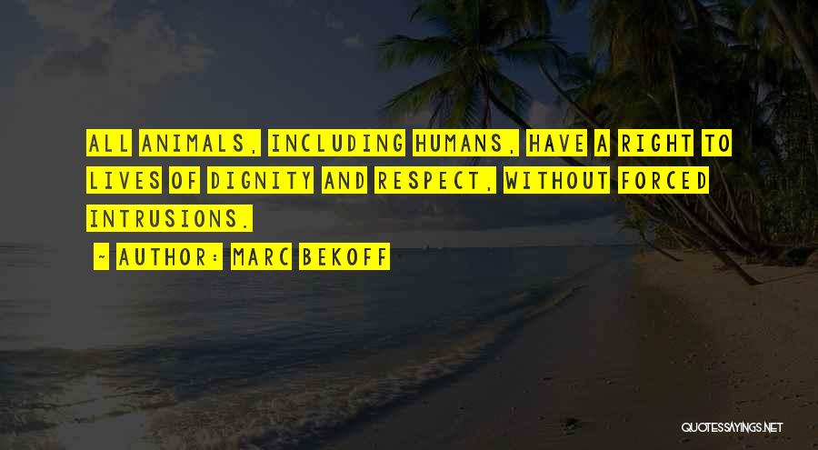 Marc Bekoff Quotes: All Animals, Including Humans, Have A Right To Lives Of Dignity And Respect, Without Forced Intrusions.