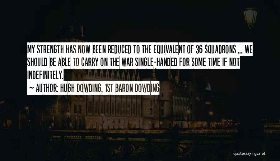 Hugh Dowding, 1st Baron Dowding Quotes: My Strength Has Now Been Reduced To The Equivalent Of 36 Squadrons ... We Should Be Able To Carry On