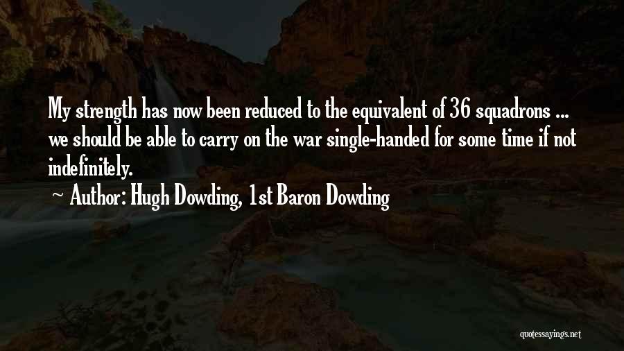 Hugh Dowding, 1st Baron Dowding Quotes: My Strength Has Now Been Reduced To The Equivalent Of 36 Squadrons ... We Should Be Able To Carry On