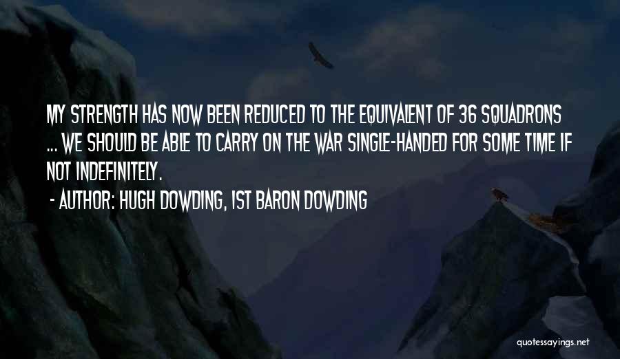 Hugh Dowding, 1st Baron Dowding Quotes: My Strength Has Now Been Reduced To The Equivalent Of 36 Squadrons ... We Should Be Able To Carry On