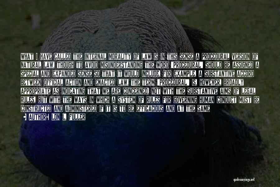 Lon L. Fuller Quotes: What I Have Called The Internal Morality Of Law Is In This Sense A Procedural Version Of Natural Law, Though
