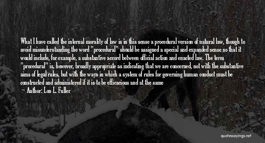 Lon L. Fuller Quotes: What I Have Called The Internal Morality Of Law Is In This Sense A Procedural Version Of Natural Law, Though