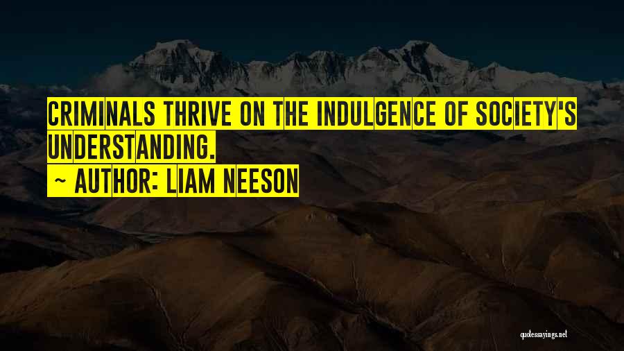 Liam Neeson Quotes: Criminals Thrive On The Indulgence Of Society's Understanding.