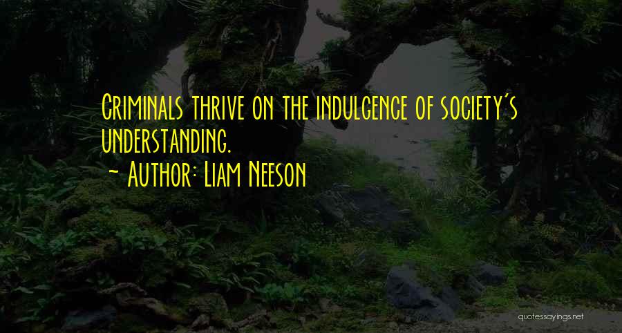 Liam Neeson Quotes: Criminals Thrive On The Indulgence Of Society's Understanding.