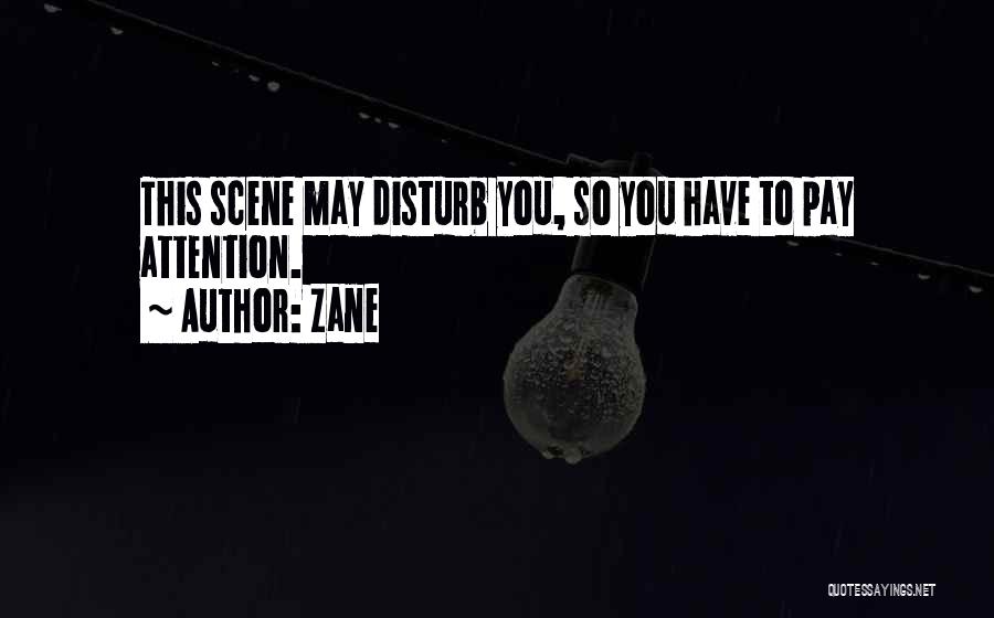 Zane Quotes: This Scene May Disturb You, So You Have To Pay Attention.