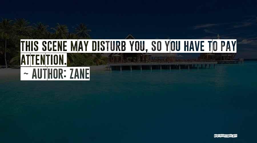 Zane Quotes: This Scene May Disturb You, So You Have To Pay Attention.