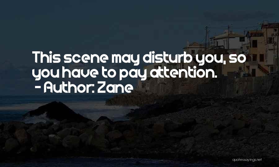 Zane Quotes: This Scene May Disturb You, So You Have To Pay Attention.