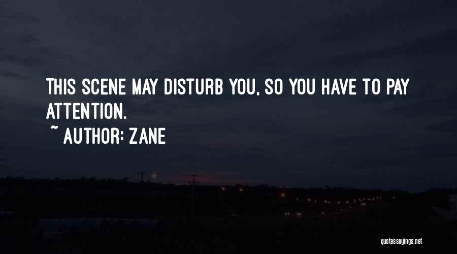 Zane Quotes: This Scene May Disturb You, So You Have To Pay Attention.