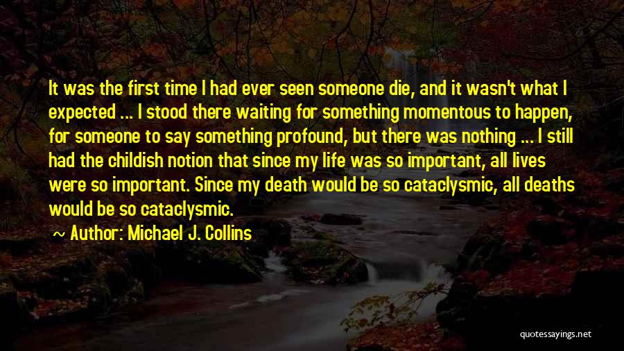 Michael J. Collins Quotes: It Was The First Time I Had Ever Seen Someone Die, And It Wasn't What I Expected ... I Stood