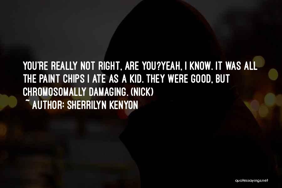 Sherrilyn Kenyon Quotes: You're Really Not Right, Are You?yeah, I Know. It Was All The Paint Chips I Ate As A Kid. They