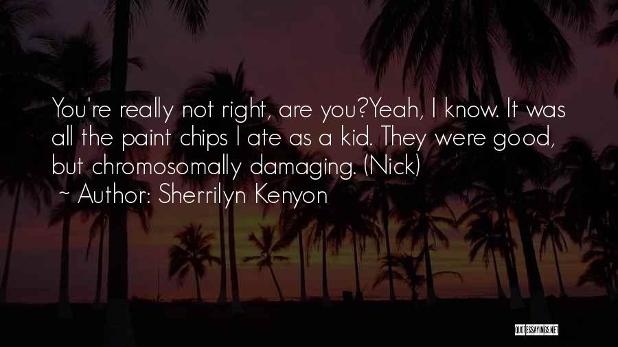 Sherrilyn Kenyon Quotes: You're Really Not Right, Are You?yeah, I Know. It Was All The Paint Chips I Ate As A Kid. They