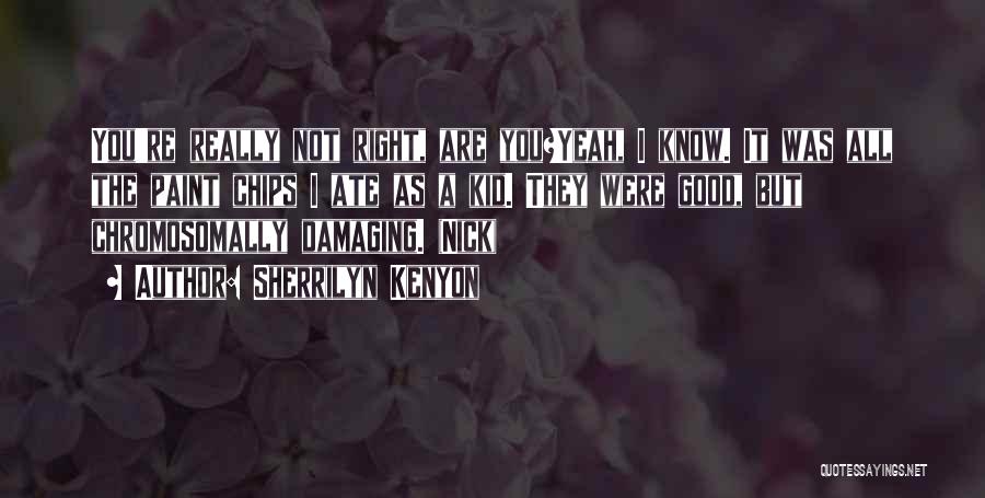 Sherrilyn Kenyon Quotes: You're Really Not Right, Are You?yeah, I Know. It Was All The Paint Chips I Ate As A Kid. They