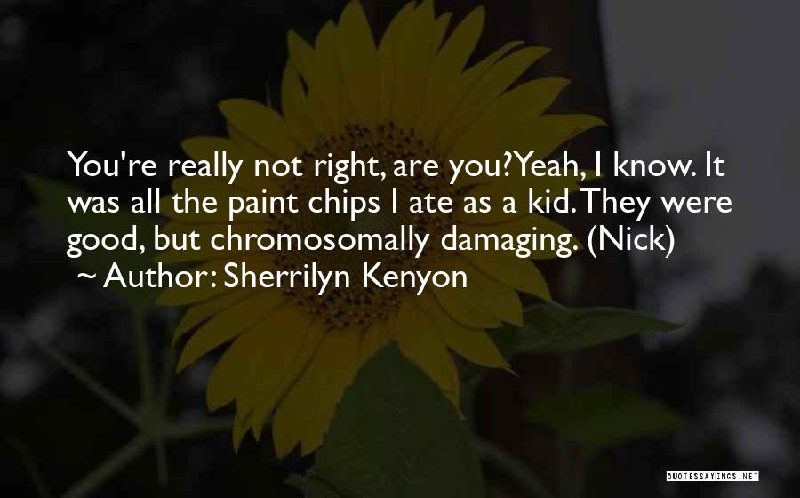 Sherrilyn Kenyon Quotes: You're Really Not Right, Are You?yeah, I Know. It Was All The Paint Chips I Ate As A Kid. They