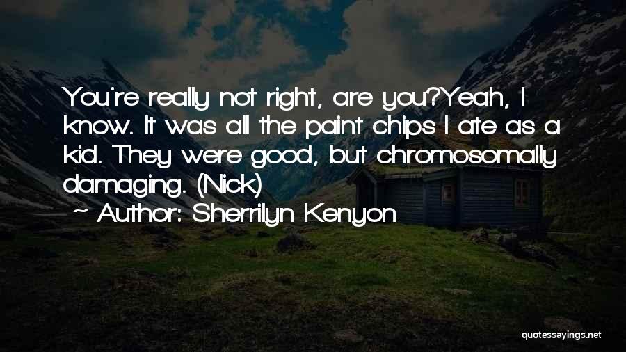 Sherrilyn Kenyon Quotes: You're Really Not Right, Are You?yeah, I Know. It Was All The Paint Chips I Ate As A Kid. They