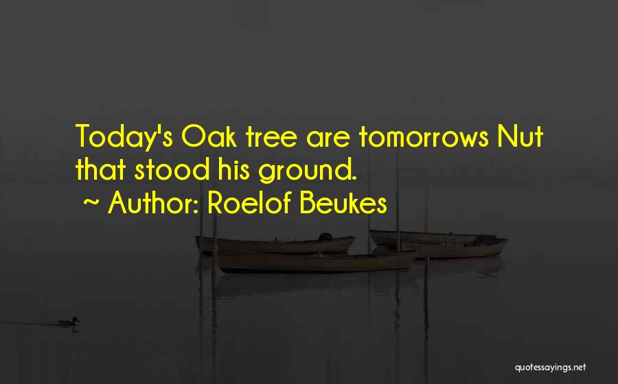 Roelof Beukes Quotes: Today's Oak Tree Are Tomorrows Nut That Stood His Ground.