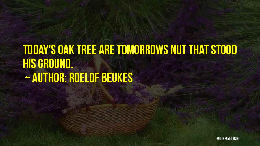 Roelof Beukes Quotes: Today's Oak Tree Are Tomorrows Nut That Stood His Ground.