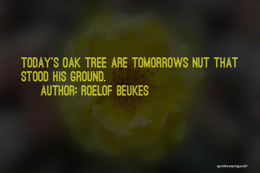 Roelof Beukes Quotes: Today's Oak Tree Are Tomorrows Nut That Stood His Ground.