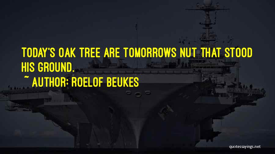 Roelof Beukes Quotes: Today's Oak Tree Are Tomorrows Nut That Stood His Ground.