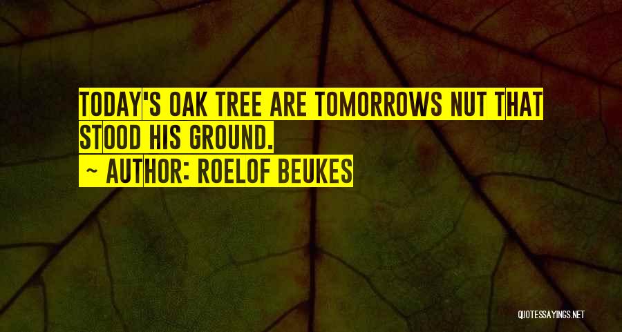 Roelof Beukes Quotes: Today's Oak Tree Are Tomorrows Nut That Stood His Ground.