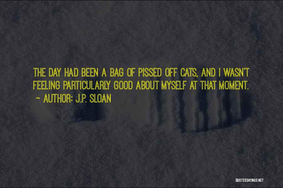 J.P. Sloan Quotes: The Day Had Been A Bag Of Pissed Off Cats, And I Wasn't Feeling Particularly Good About Myself At That