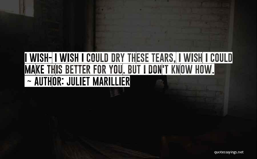 Juliet Marillier Quotes: I Wish- I Wish I Could Dry These Tears, I Wish I Could Make This Better For You. But I